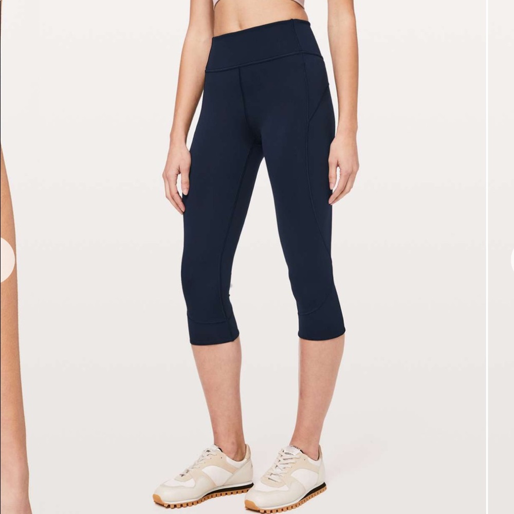 Lululemon In Movement Crop *Everlux 19" True Navy